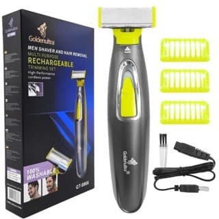 Barbeador Eletrico A Prova D'agua Usb Flexivél Profissional 110V/220V Corpo e Rosto GT-9866