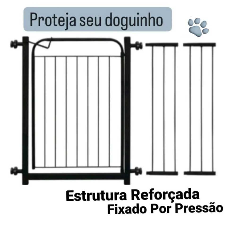 Portão Pet Grade (78cm A 123cm)  Para Cachorro Criança Bebê Portãozinho Cercado Segurança