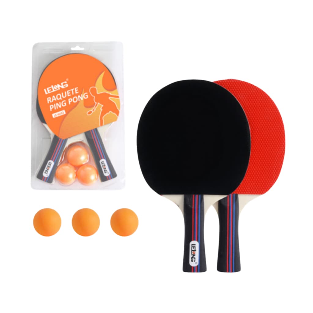 Kit 2 Raquetes Ping Pong Tênis De Mesa Profissional + 3 Bolas