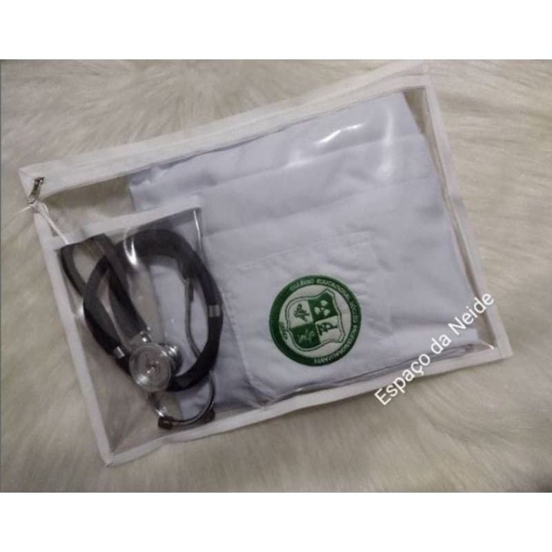 Porta jaleco com bolso interno