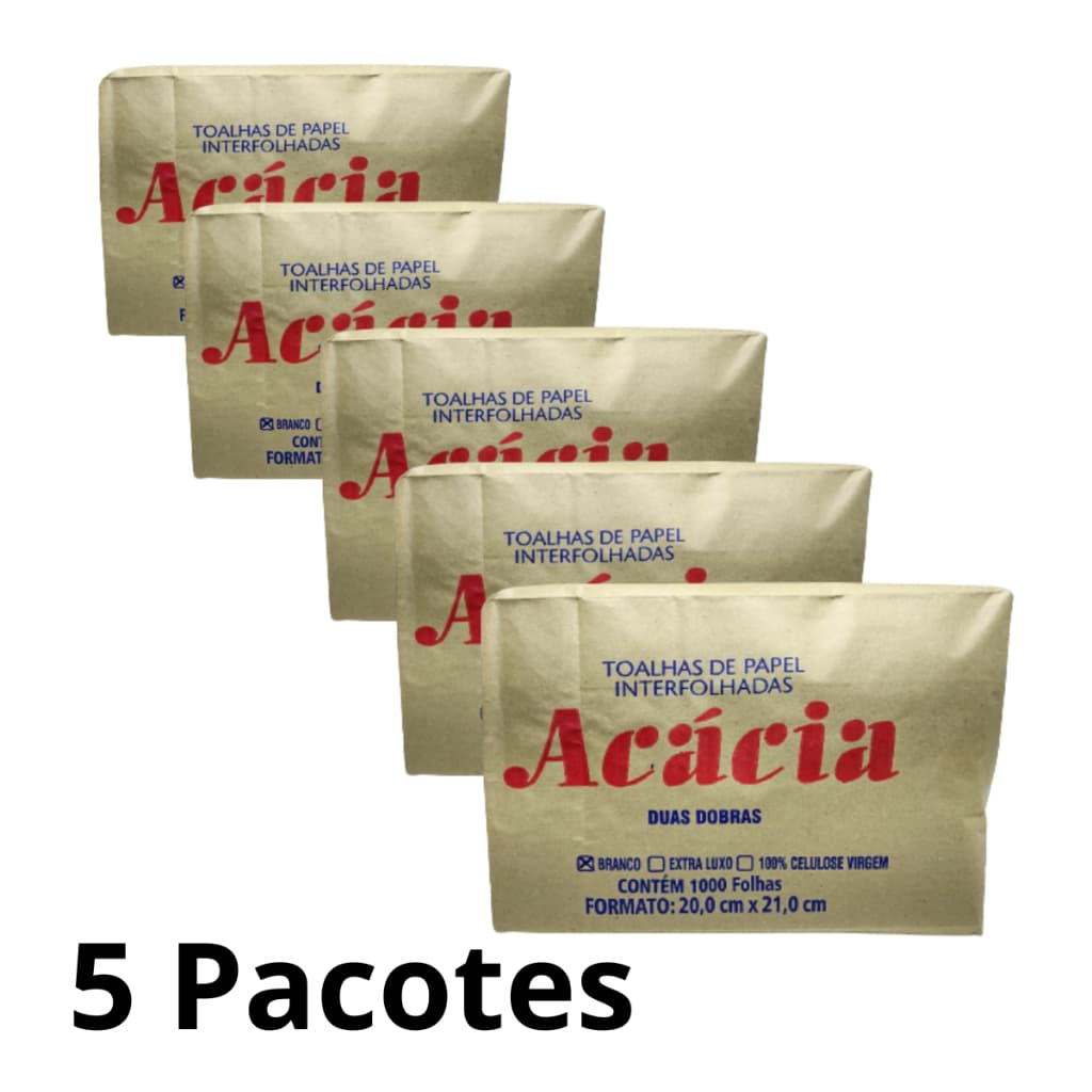 5 Pacotes de papel toalha interfolha 5000 folhas