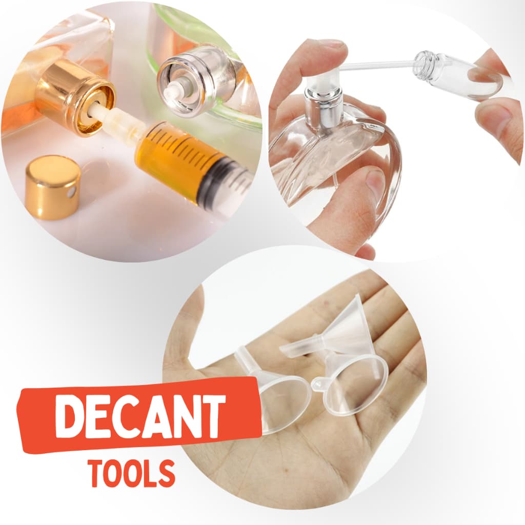 Kits Ferramentas Decant Perfume Bico Decantador Adaptador Seringa e Funil de Plástico Transparente Para Transferência
