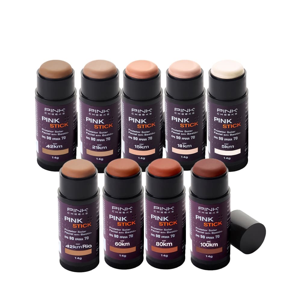 Protetor Solar e Base Pink Stick FPS90 FPUVA70 14g- Pink Cheeks - Todas as Cores