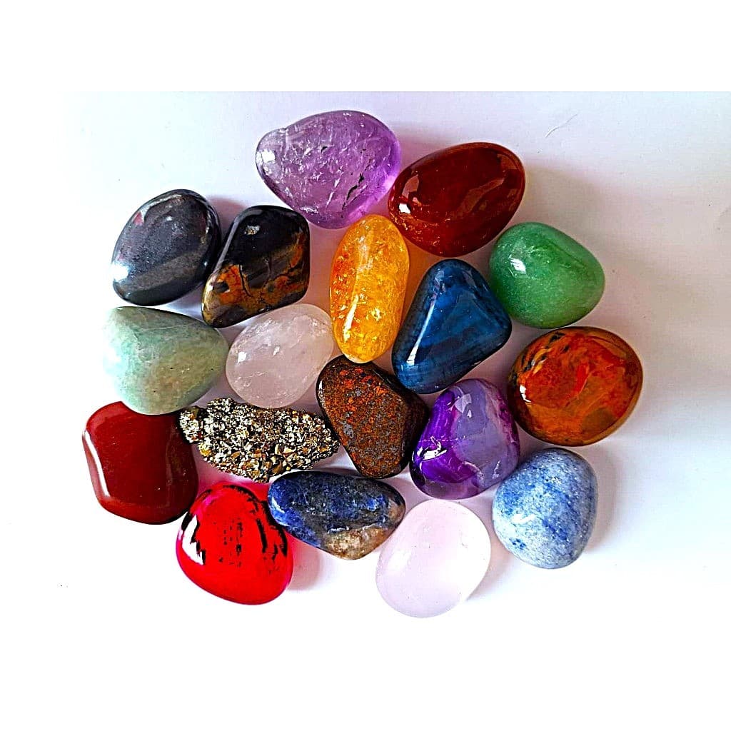 18 Cristais 100% Naturais - Kit Com 18 Pedras Naturais de Cristal - (Contém o Cristal Pirita)