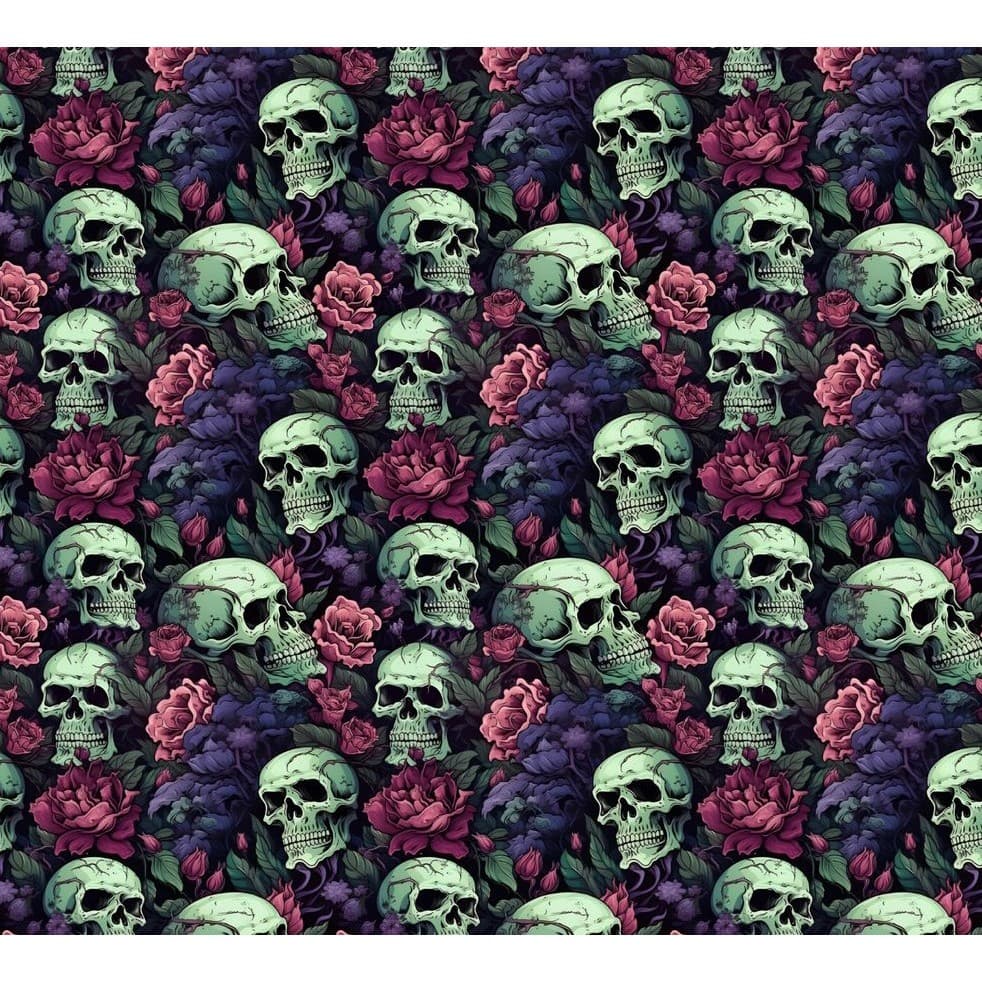 Tecido Cetim Estampado Digital Caveiras  1.00 x 150