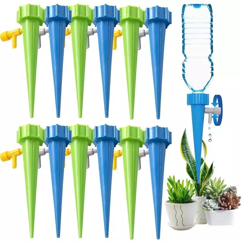 Kit Com 12 Gotejador Irrigador Acoplável Em Garrafa Pet Jardim Dosador Vaso Em Garrafa
