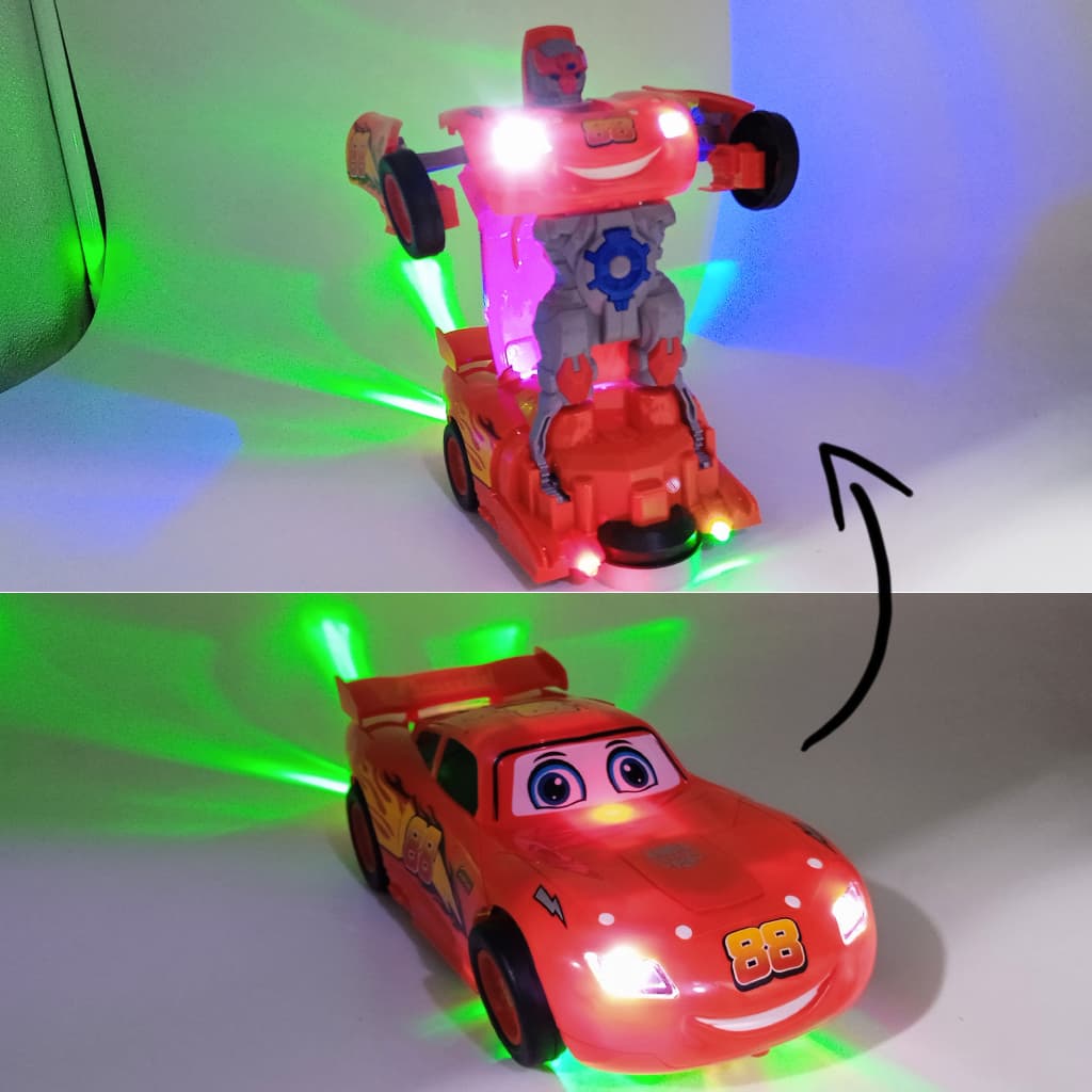 Carrinho Transformers Relampago McQueen Vira Robô（GRANDE)Carros Com Luz e Som