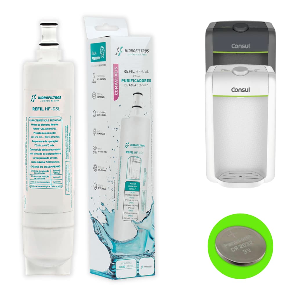 Refil Filtro Compatível Consul para Purificador de Água Cpc30 / cpc30ab / cpc30af