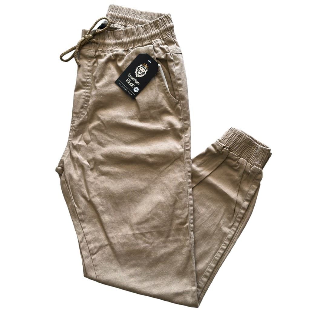 calça jogger masculina lisa com elastano lycra com cordao na cintura algodão jeans e sarja