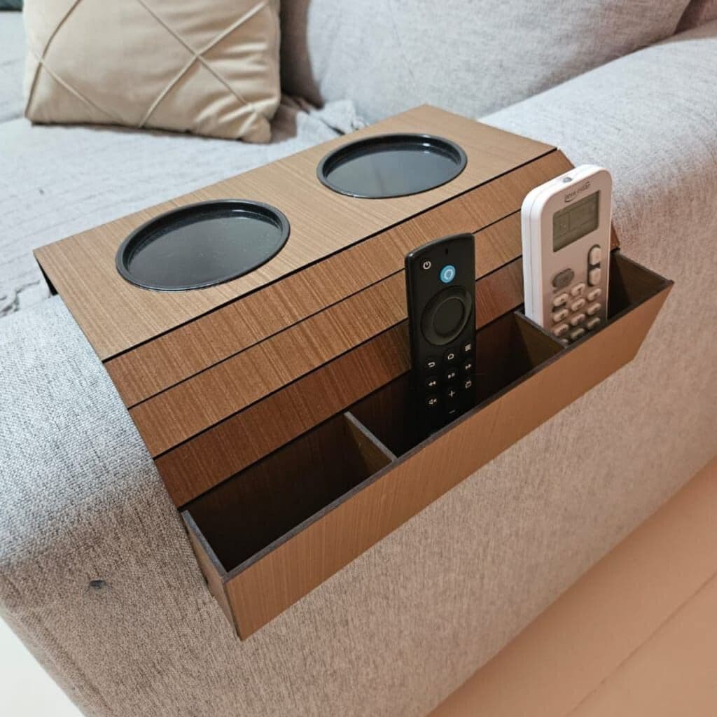 Suporte Porta Copos Com Porta Controle Braço Sofá Casa Móveis Decoração Sala Envio Rápido