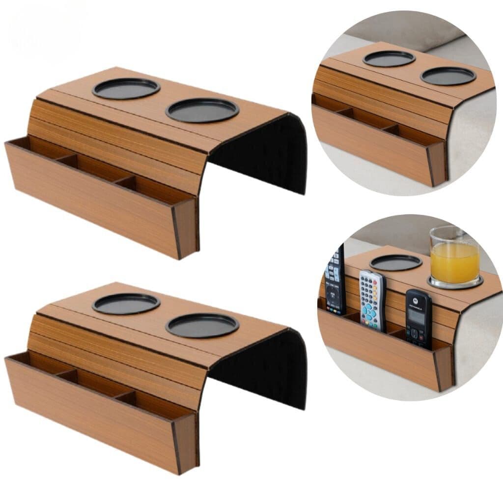 Suporte Porta Copos Porta Controle Braço Sofá Decoração Sala