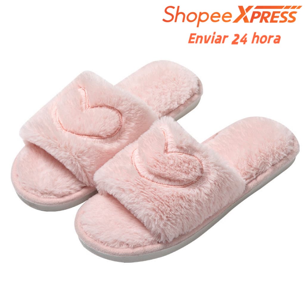 Pantufa Aberto  Luxo Chinelo Da Casa Para Menina  Inverno Novo Modelo   PV135  Macio Super Confortáveis e Antiderrapane