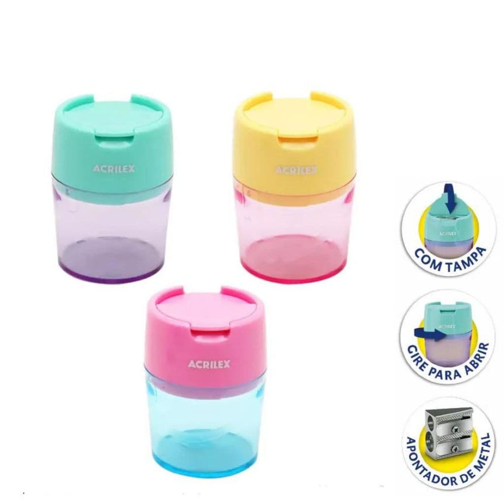 Apontador 2 Furos Com Depósito Candy – Acrilex