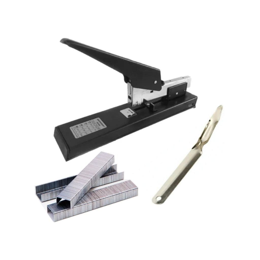 KIT GRAMPEADOR GRANDE 100FLS COM GRAMPO 23/13 CX C/1000 + EXTRATOR DE GRAMPO ESPATULA