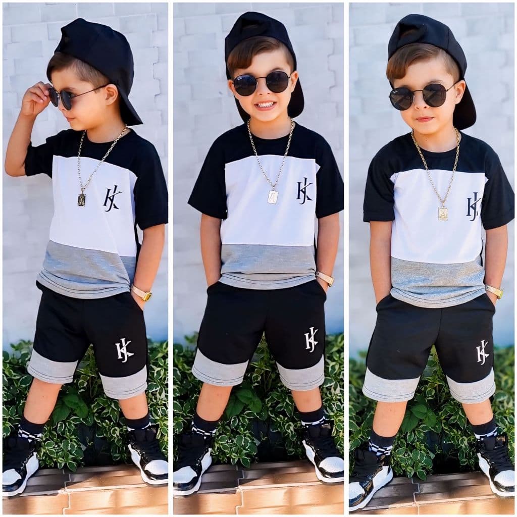 Conjunto Infantil Masculino de Verão - Blusa e Bermuda Confortável - Tamanho 2 ao 12 Anos