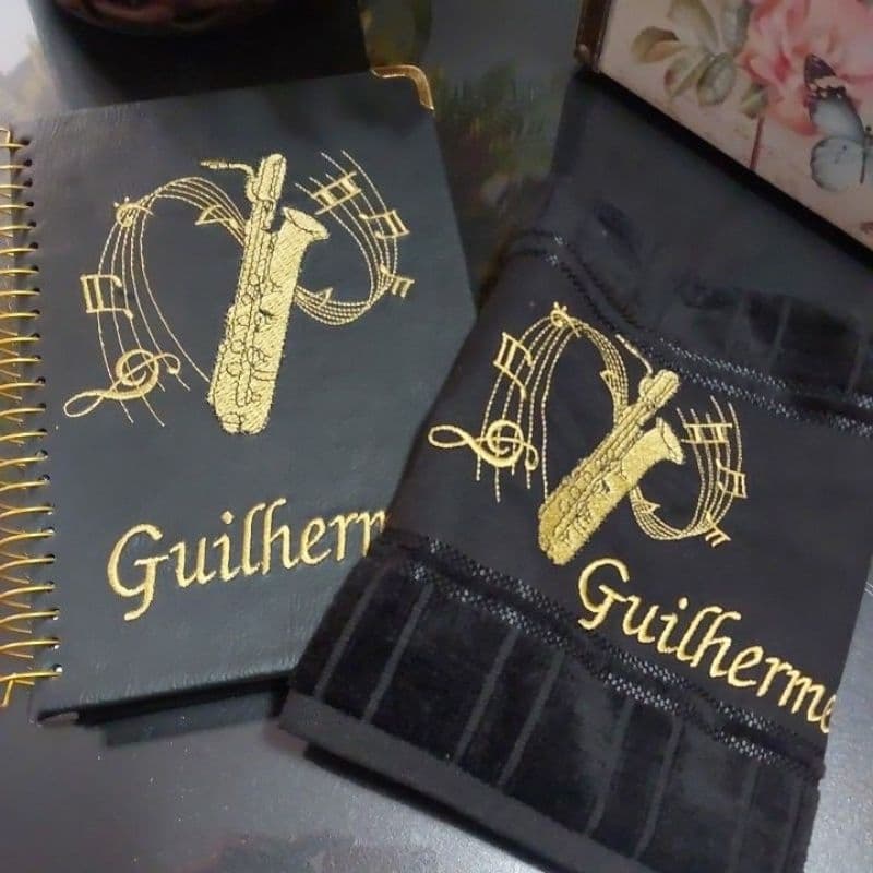 Combo Hinário de Músico + Toalhinhas Personalizadas (bordada) instrumentos ccb