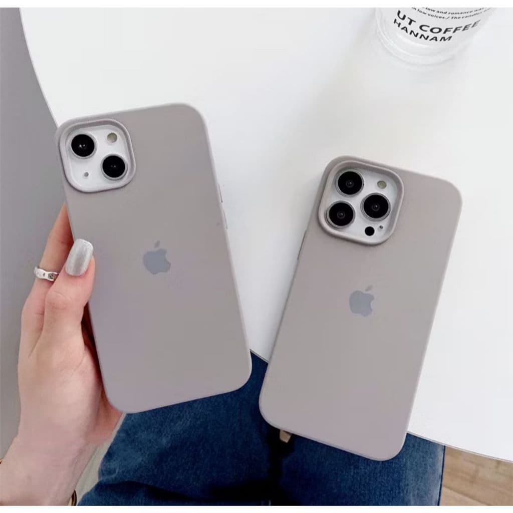 CAPA CASE SILICONE CINZA  CAPINHA AVELUDADA ABERTA NA CÂMERA PARA IPHONE XR/11/12/13/14/15/16