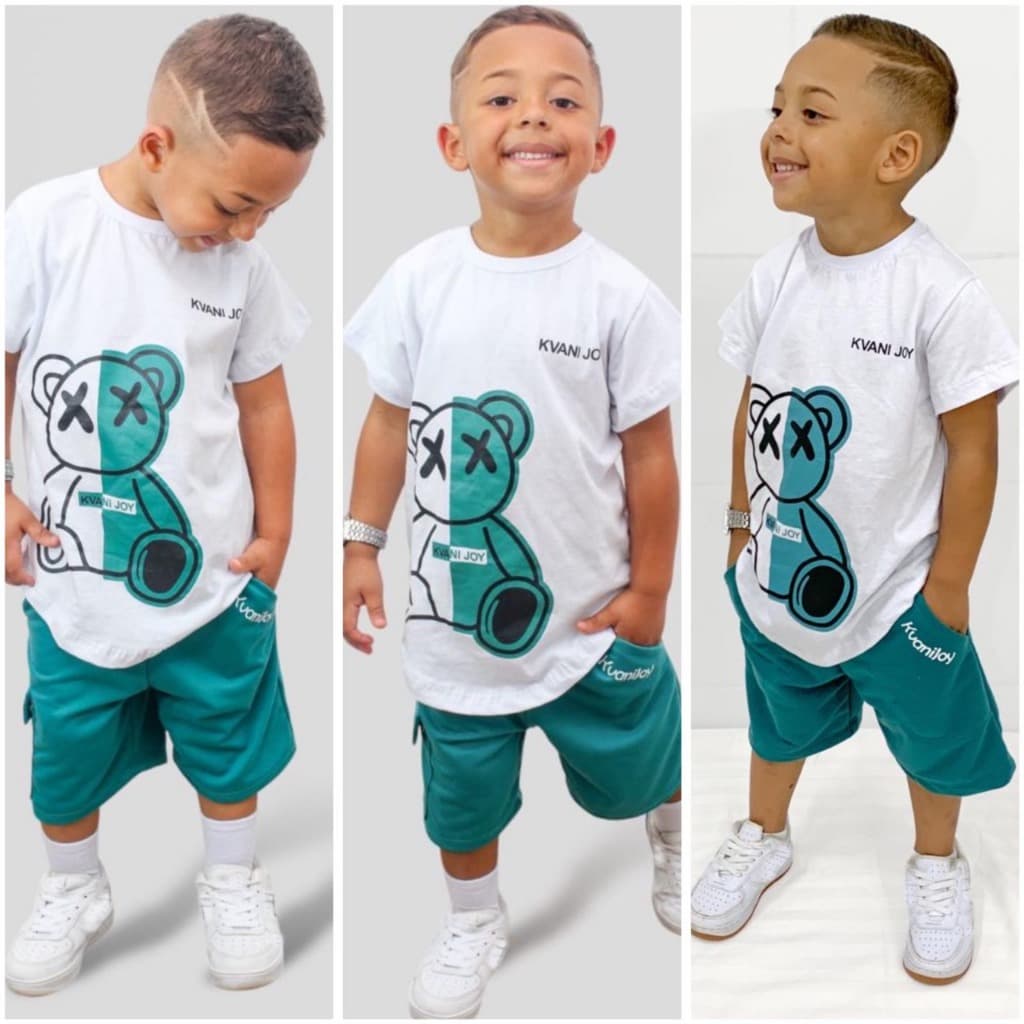 Conjunto de Verão Masculino Infantil - Camiseta e Bermuda Fresquinha - Tamanho 2 ao 12 Anos