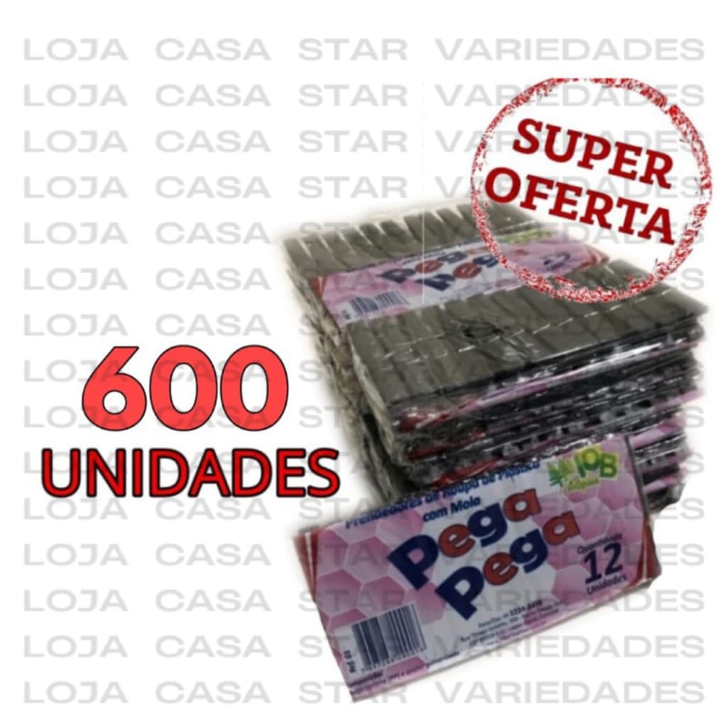 prendedor pregador de plástico fardo fechado com 600 unidades