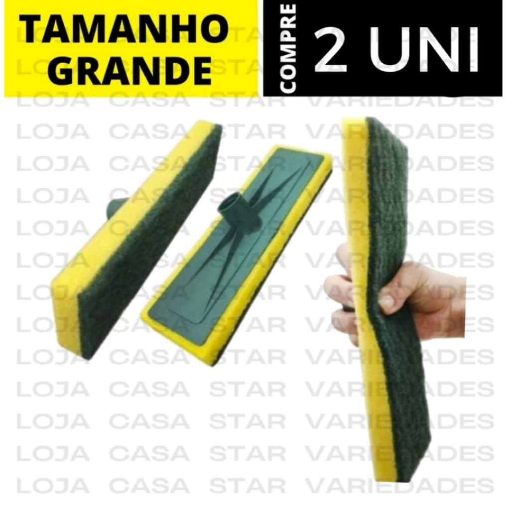 KIT Rodo abrasivo lava azulejo esponja piso casa esfregao  limpeza pesadarodo esfregões limpa chão