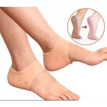 Kit 3 Pares Meia Palmilha Silicone Gel Ortopédica Calcanhar Esporão Cor Da Pele