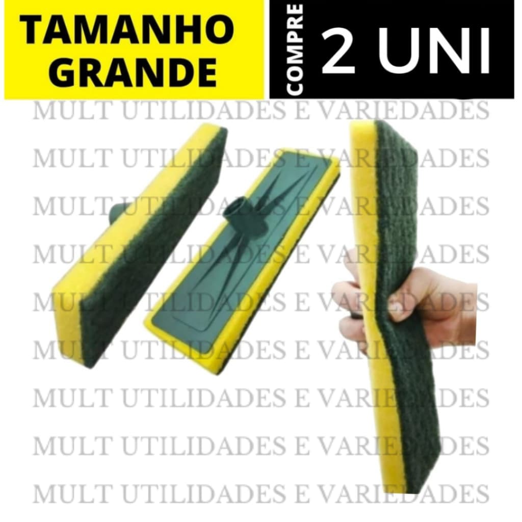 Kit 2 Rodo abrasivo lava azulejo esponja piso esfregao  limpeza pesada rodo esfregões limpa chão manual banheiro mop sem cabo PROMOÇÃO