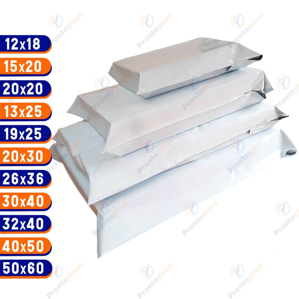100 Envelope de Segurança Branco Premium Lacre Inviolável Saco Envio Correio - 40x50, 50x60 são 50un