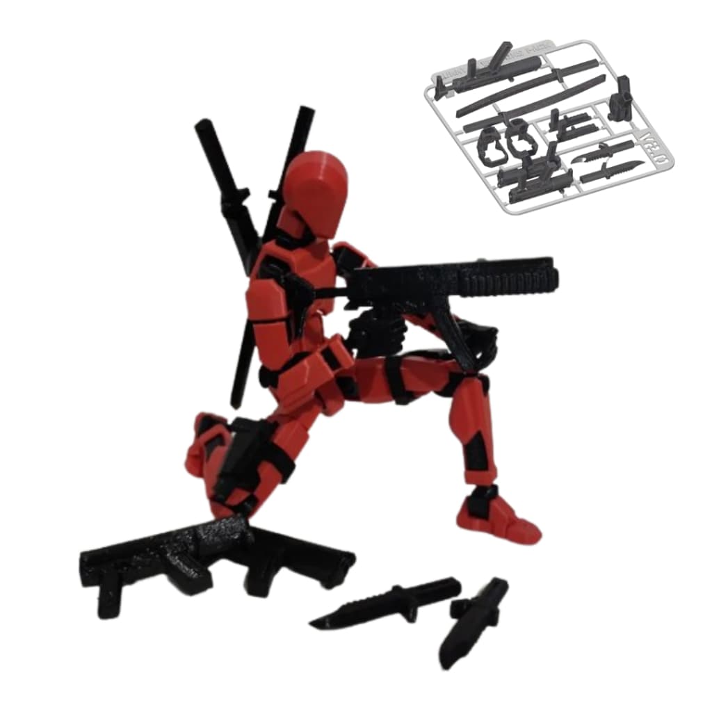 Boneco Dummy 13 + Kit Armas - Boneco Articulado Action Figure Brinquedo Educativo Varias Posições 3D