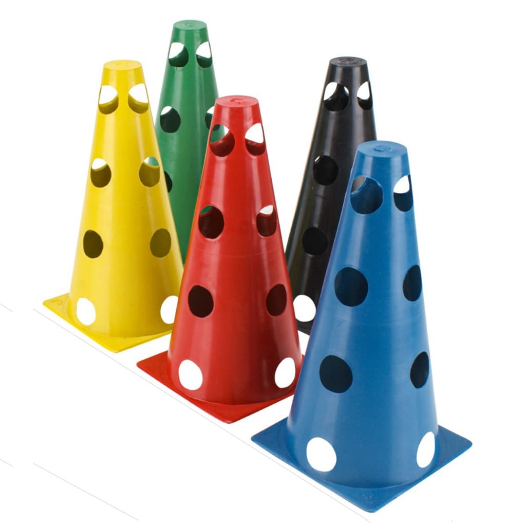Kit Agilidade Zuí Brasil – 5 Cones Furados para Barreira, Treino e Futebol