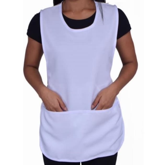 avental bata / professora / cozinha / limpeza / com bolso