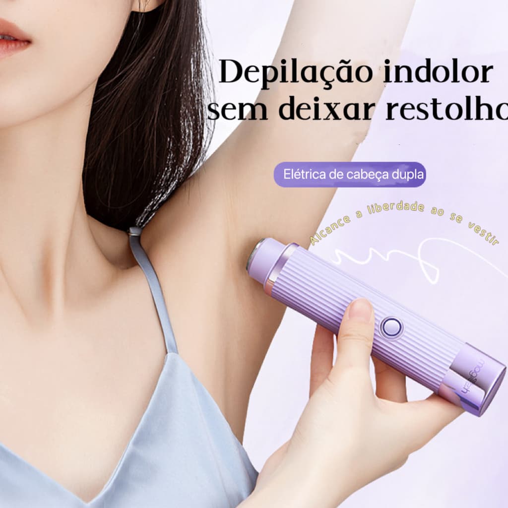 Depilador elétrico manual compacto para homens ou mulheres com carregamento usb 2 cabeças de uso
