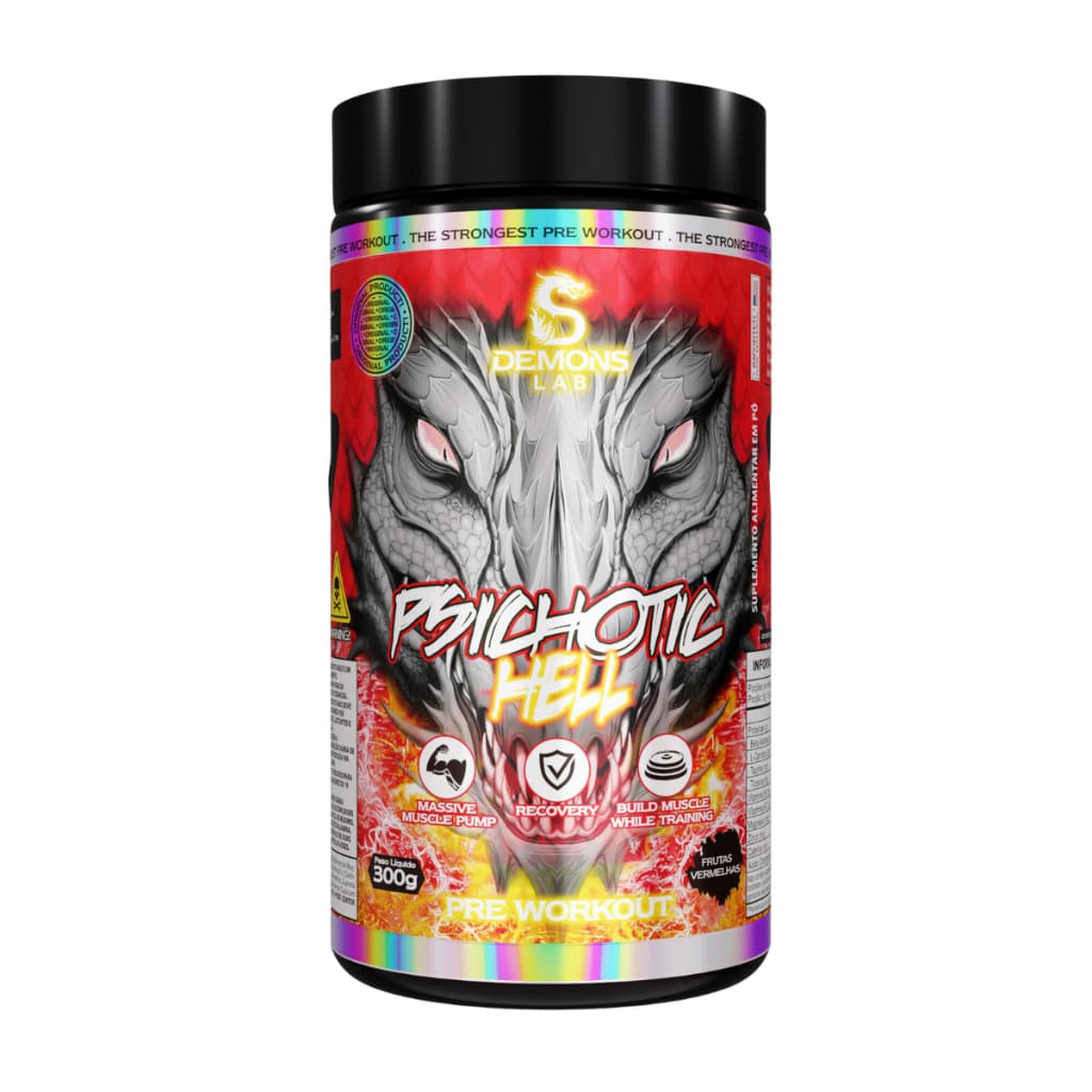 Suplemento Em Pó Psichotic Hell 300g 60 Doses - Demons Lab
