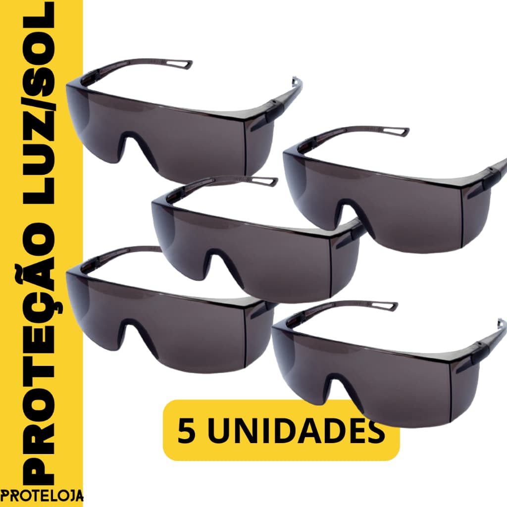 Jogo com 5 Óculos de Proteção Segurança Epi com CA Obras