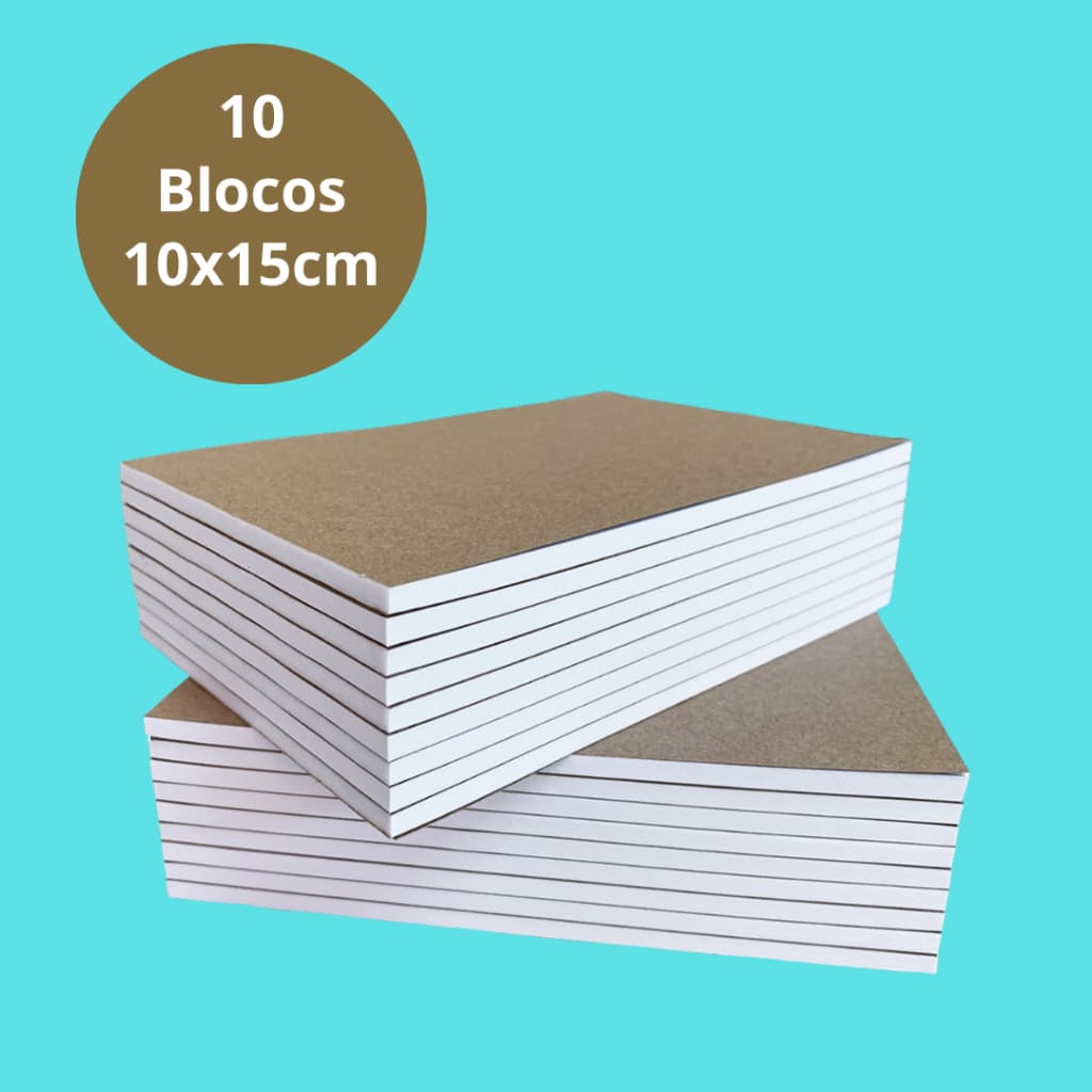 10 Blocos 10x15 Rascunho Anotação A6 Comanda Artesanato Bar Restaurante com 50 folhas sem pauta