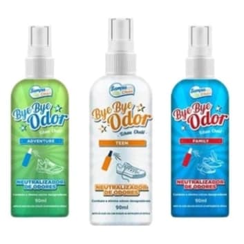 Kit 3 Bye Bye Odor - Neutralizador de Odor - Tchau Chulé. Sampa Clean