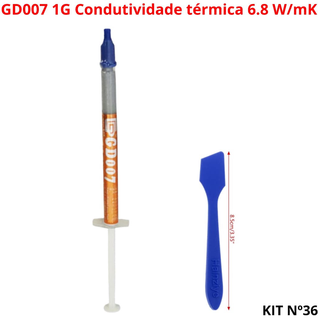 Kit Pasta Gd007 1g Condutividade térmica 6.8 W/mK + Espátula Para Aplicação