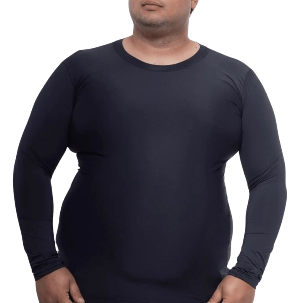 Camisa Plus Size Masculina Proteção Solar UV50+ Segunda Pele Térmica G1 ao G4