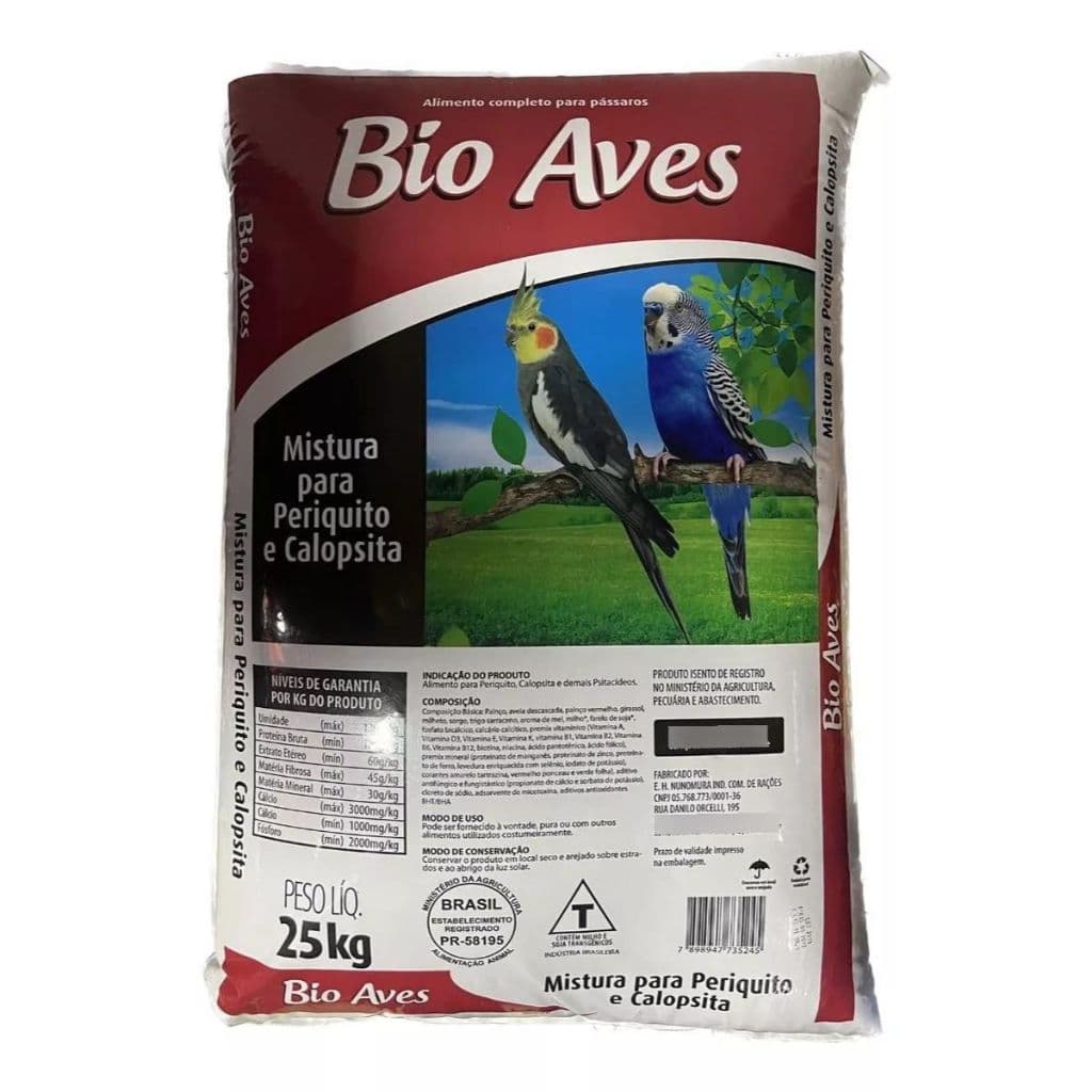 Mistura Calopsita Periquito Agapornis Painço Misturado 25 Kg (MÁX 30KG POR COMPRA)