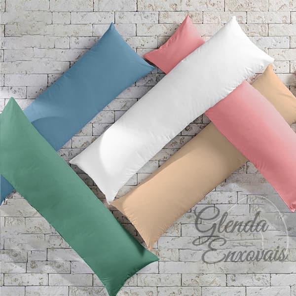 Kit  2 Capas para Travesseiros de Corpo Xuxão 2 CORES c/ Zíper 400 fios