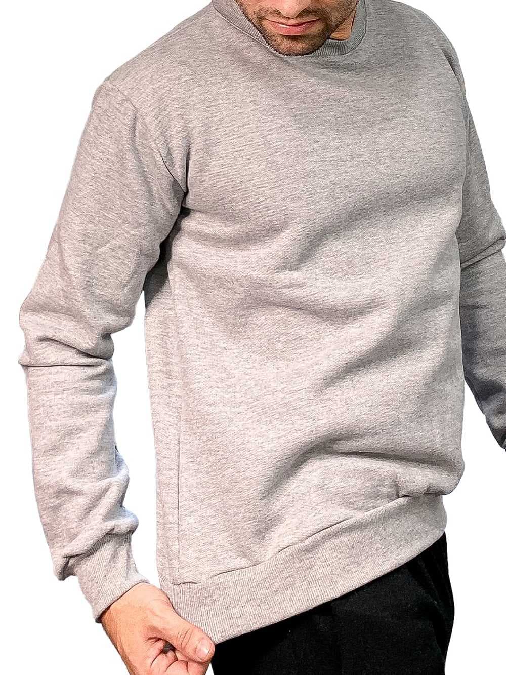 Suéter Moletom Blusa De Frio Sem Capuz Gola Careca