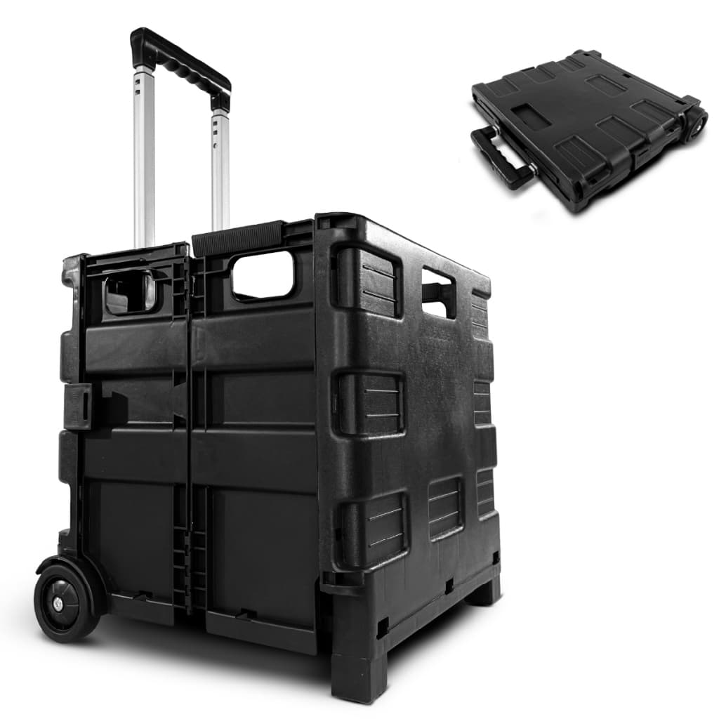 Carrinho Dobrável Multiuso Portátil Vira Maleta Cesto Feira