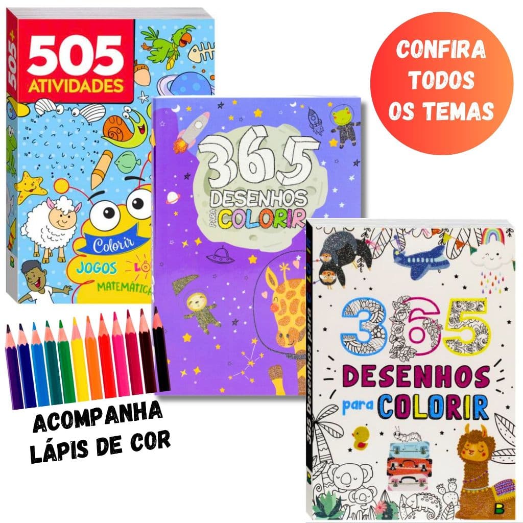 Livro De Colorir Infantil Para Criança 365 Desenhos