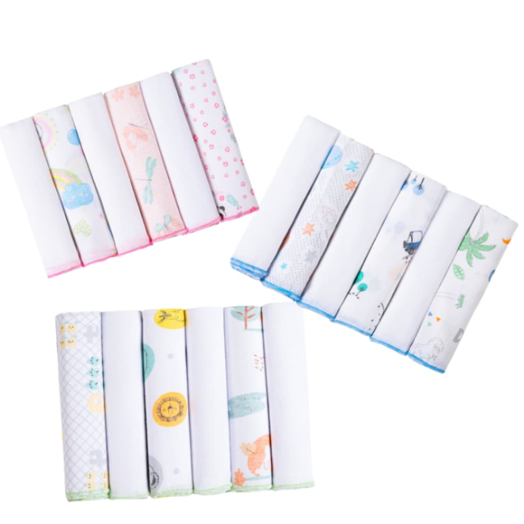 kit Pano paninho de Boca Bebe com 6 Unidades 100% Algodão 30x30cm  Papi - karinho