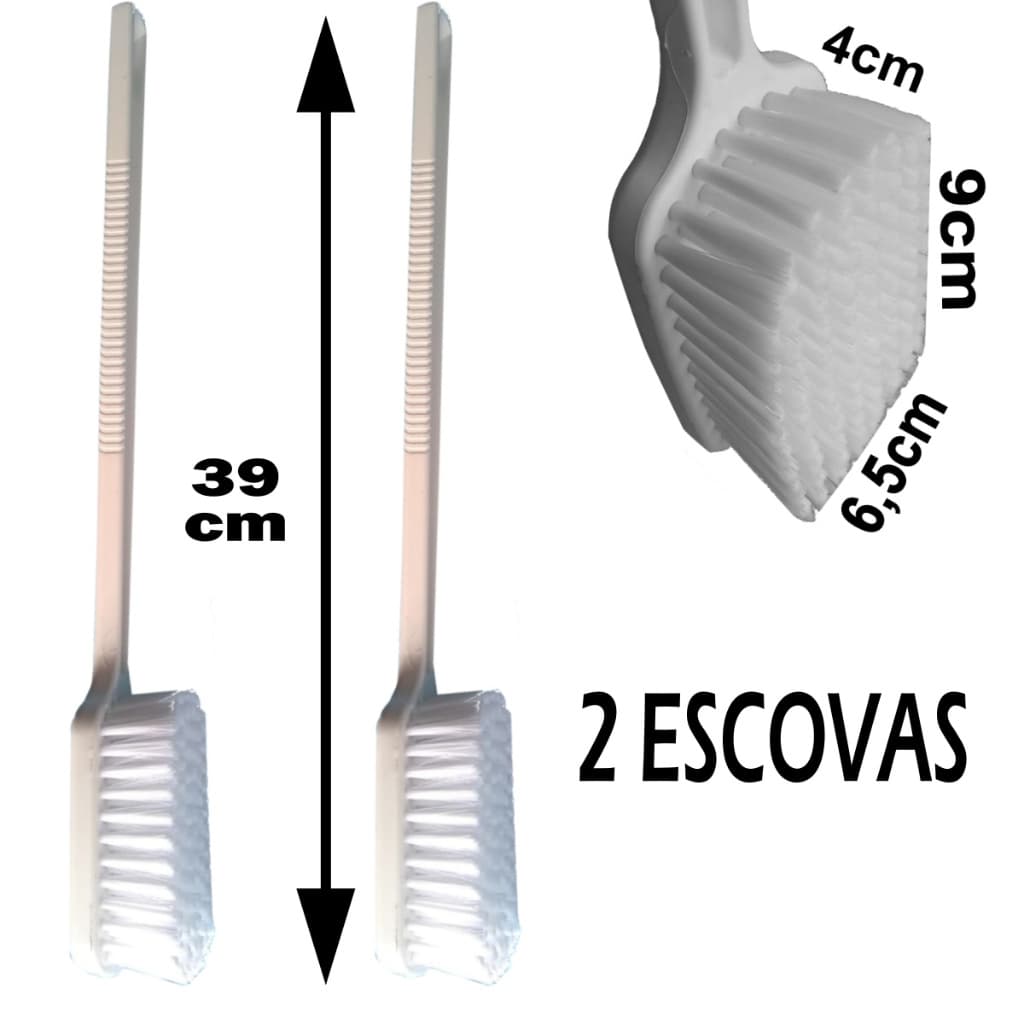 Escova Banho Massageadora Esfregar Costas Cabo Longo Macia Kit 2 Unidades