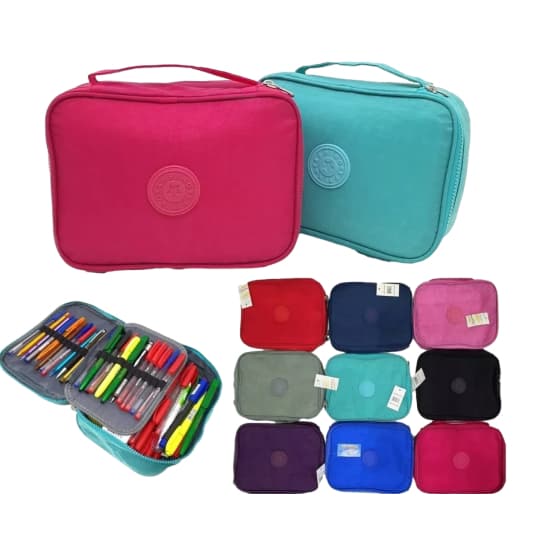 Estojo Escolar Unissex Juvenil Matelassê Estojo Organizador Grande Jumbo Box 2 Compartimentos