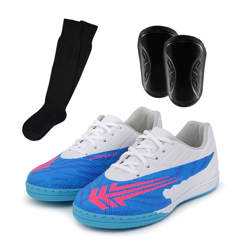 Kit Tênis Infantil Futsal Chuteira Craque 7 Meião + Caneleira 26 Ao 33