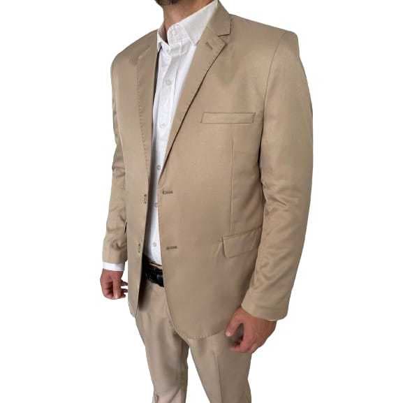 Terno Masculino Microfibra Slim (Gabardine) Premium Bege  ( Envio Imediato )