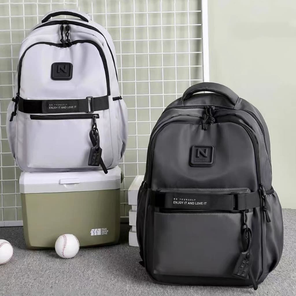 Mochila Escolar Masculino Adolescente De Notebook Impermeavel Resistente De Estilo Lisa Com Grande Capacidade