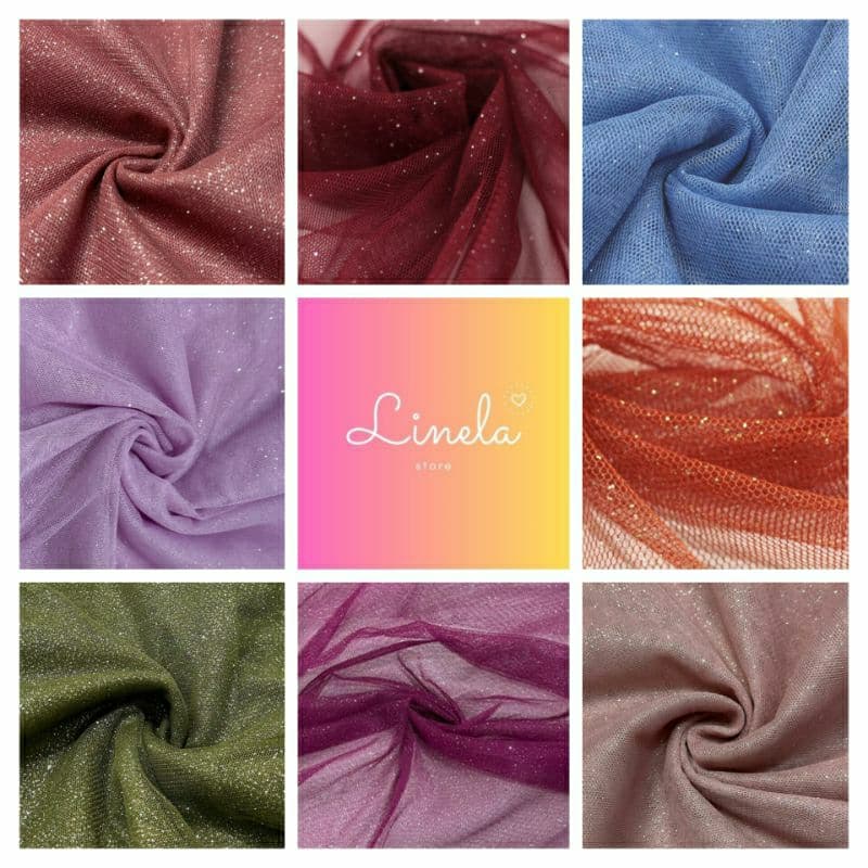 Tecido Tule Cristal Brilho Glitter ( 1m x 1,45 m)