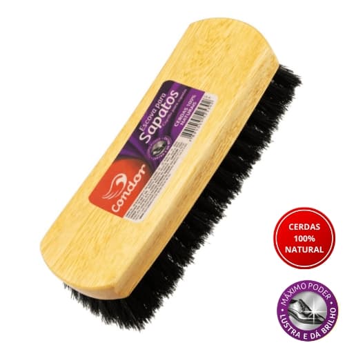Escova para sapato Ref 90 Condor, lustre, brilho engraxar, cerdas naturais